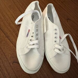 Superga White Canvas Sneakers Timeless Design
